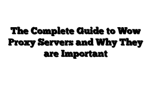 The Complete Guide to Wow Proxy Servers and Why They are Important