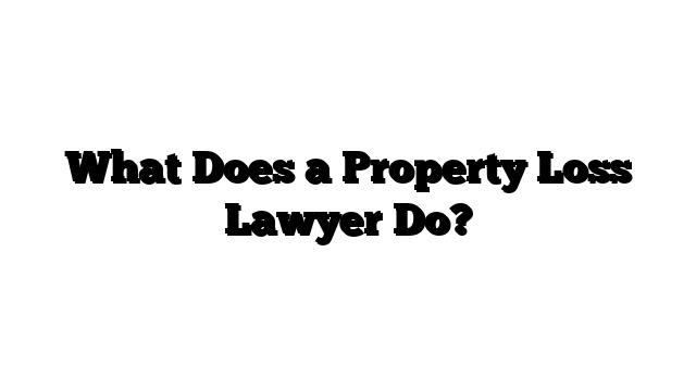 What Does a Property Loss Lawyer Do?