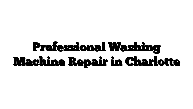 Professional Washing Machine Repair in Charlotte